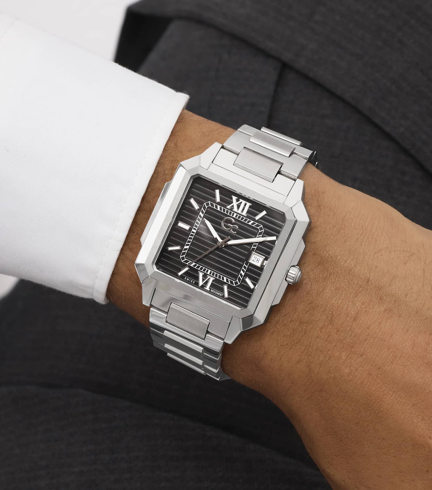 MEN SQUARECUT QUARTZ WATCH 41 MM