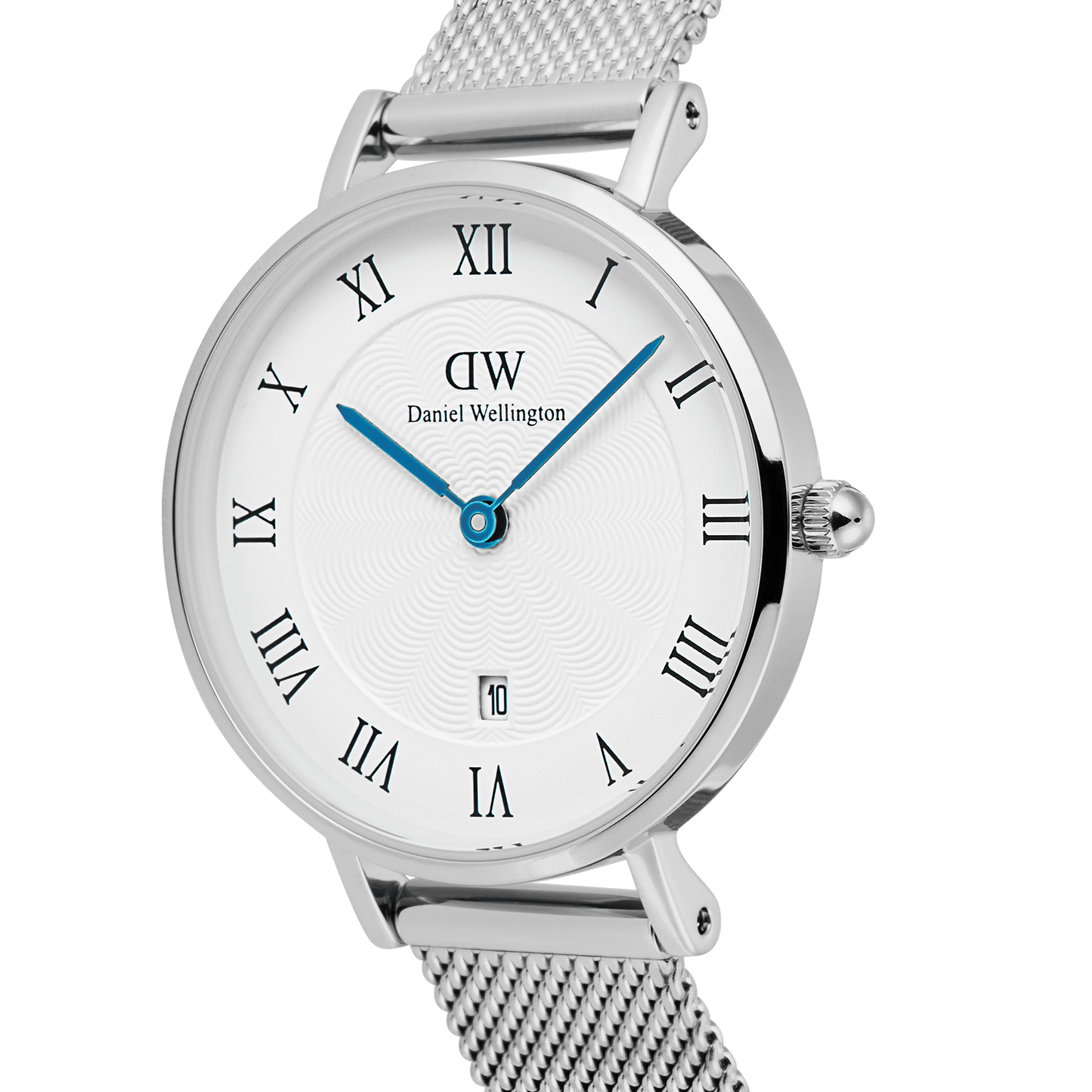 Petite 28 Roman Numerals Date Sterling White Silver