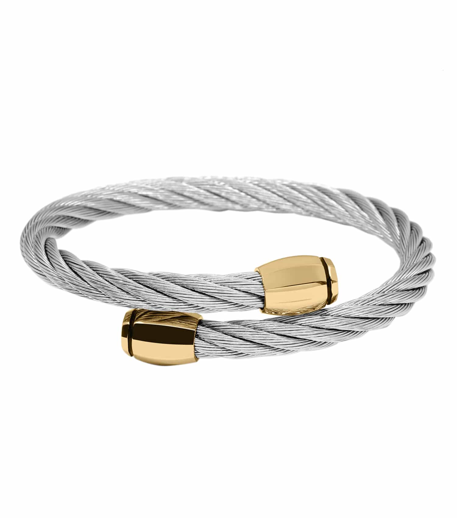 Charriol Celtic silver bangle, view from above; elegantly crafted bracelet with intricate design details highlighting its sophisticated appeal.