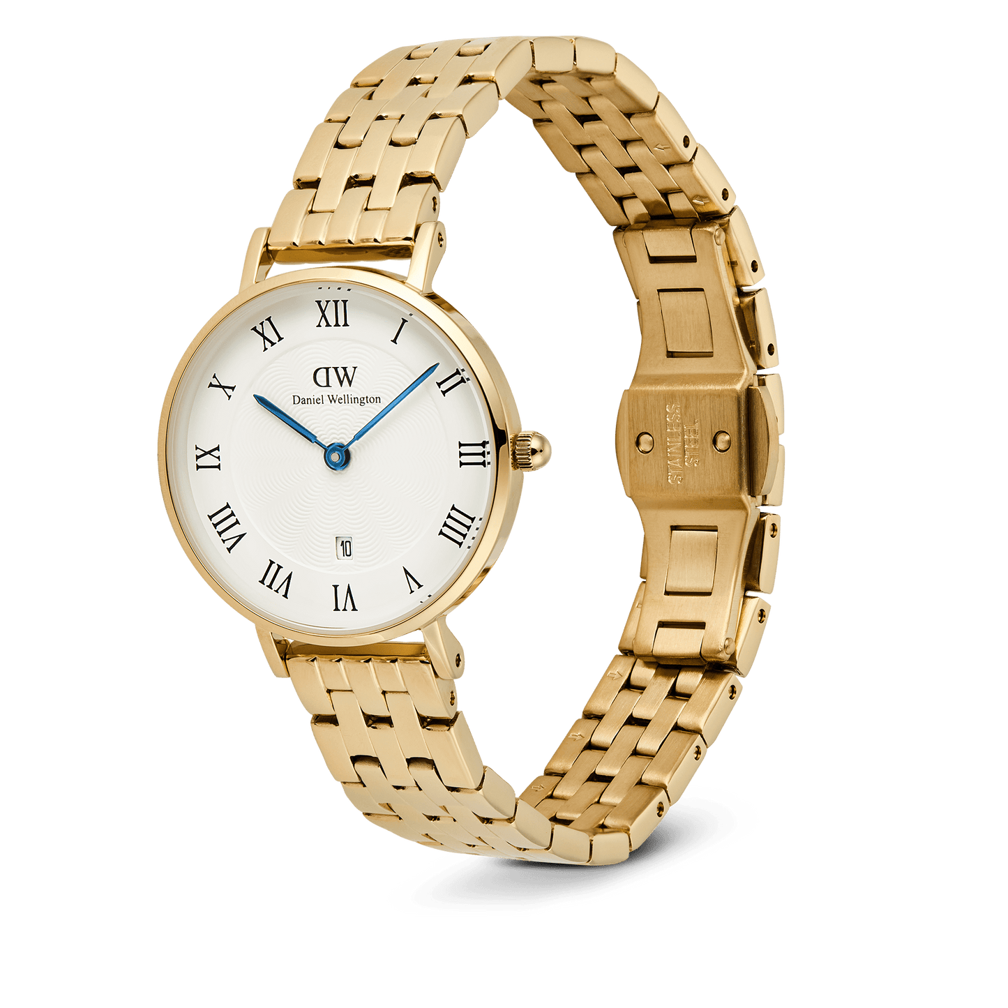 Petite 28 Roman Numerals Date 5-Link White G