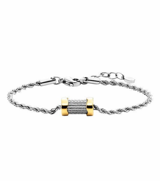 Charriol FOREVER bangle, shot at a slightly angled top-view, showcasing vibrant, dynamic wave design and elegant craftsmanship.