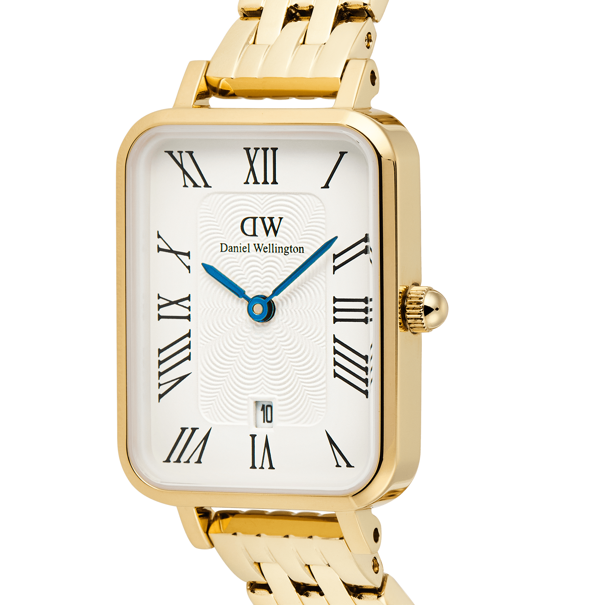 Quadro 20x26 Roman Numerals Date 5-link White Gold