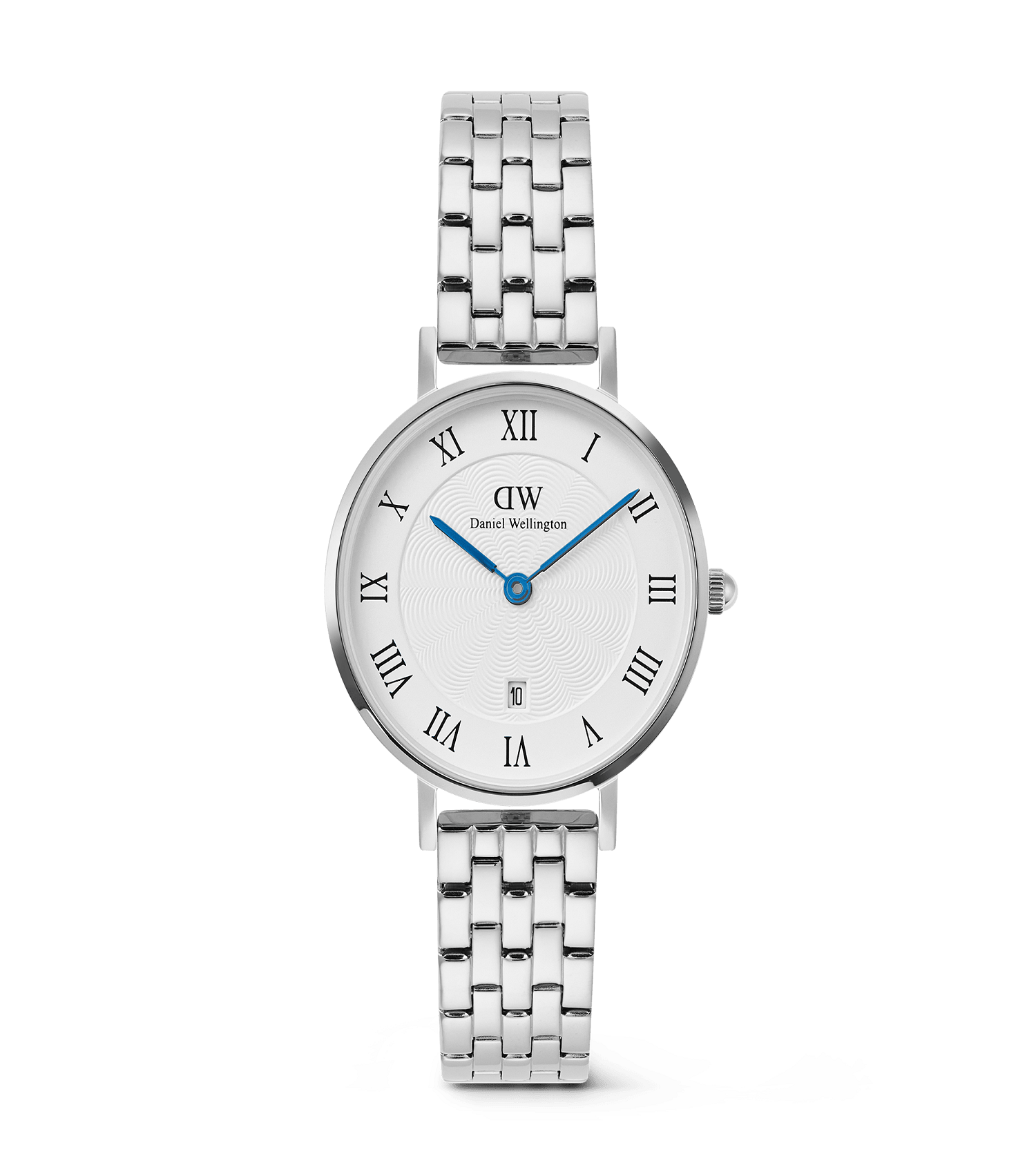 Petite 28 Roman Numerals Date 5-Link White S
