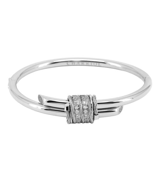 Cable Signature Promesse CZ Stones Bangle