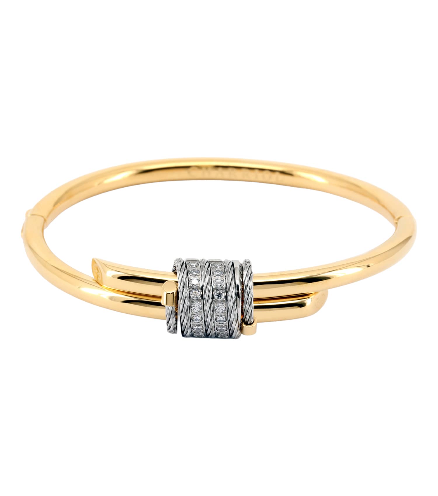 Cable Signature Promesse CZ Stones Bangle