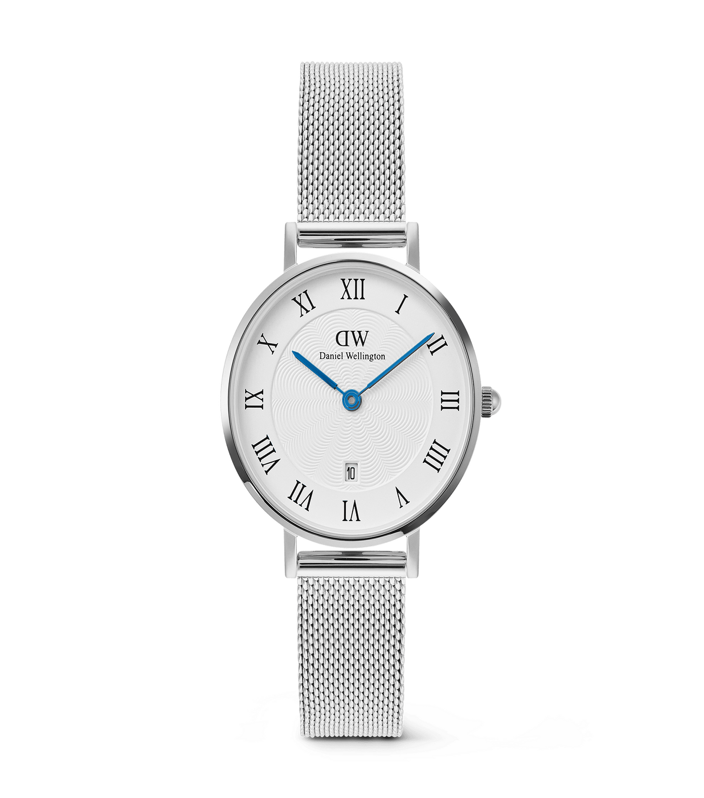 Petite 28 Roman Numerals Date Sterling White Silver