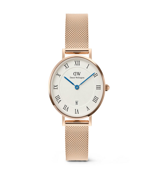 Petite 28 Roman Numerals Date Melrose White RG