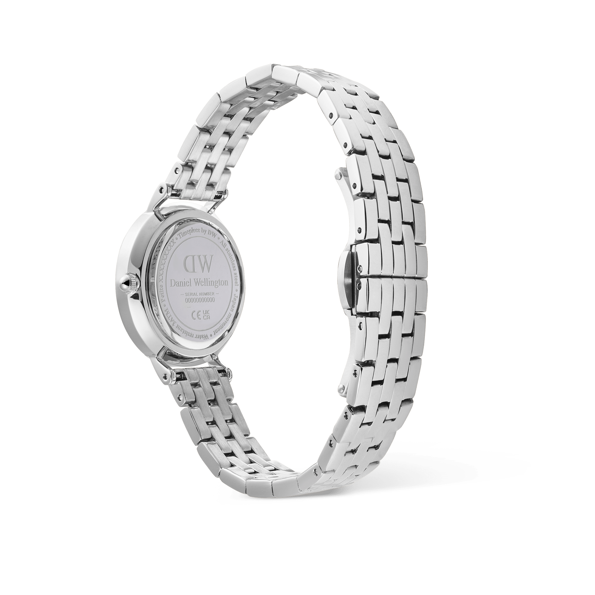 Petite 28 Roman Numerals Date 5-Link White S