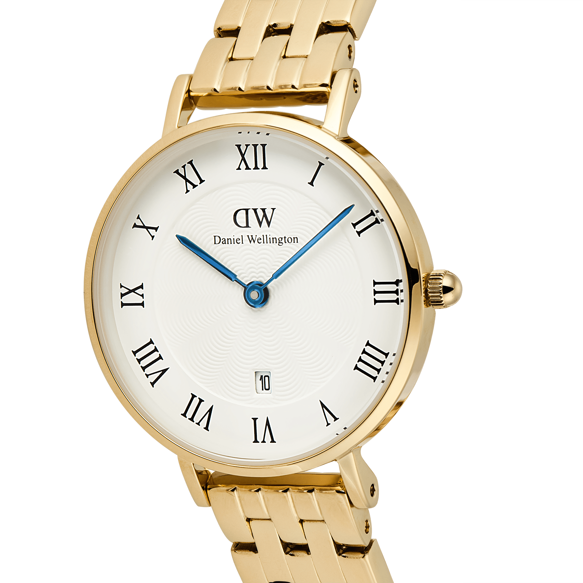 Petite 28 Roman Numerals Date 5-Link White G