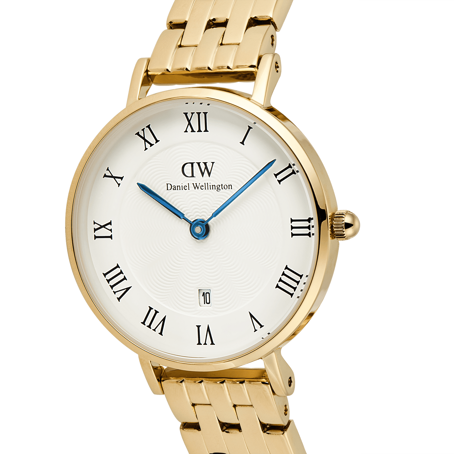Petite 28 Roman Numerals Date 5-Link White G