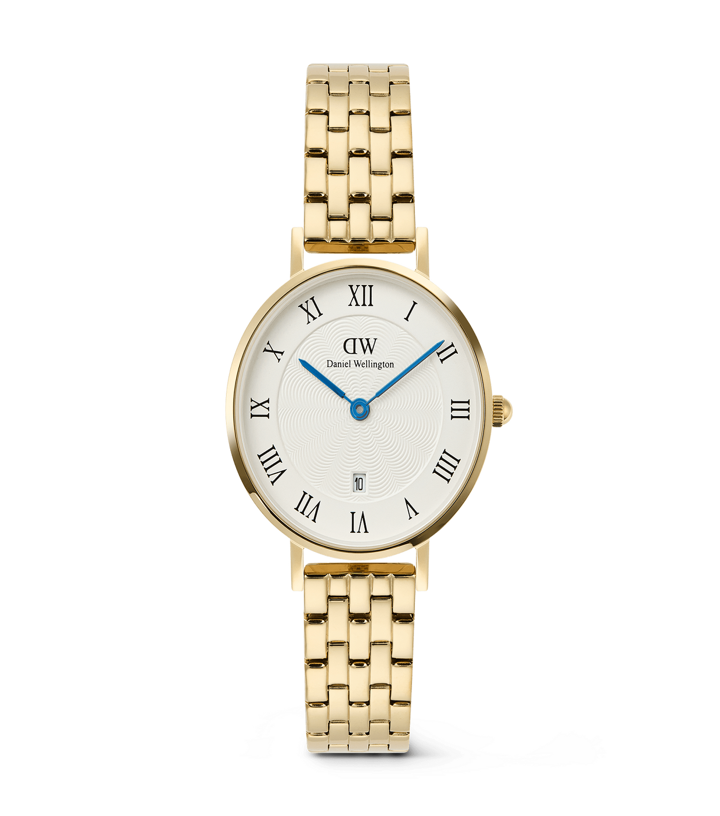 Petite 28 Roman Numerals Date 5-Link White G