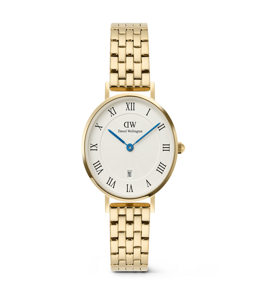 Petite 28 Roman Numerals Date 5-Link White G