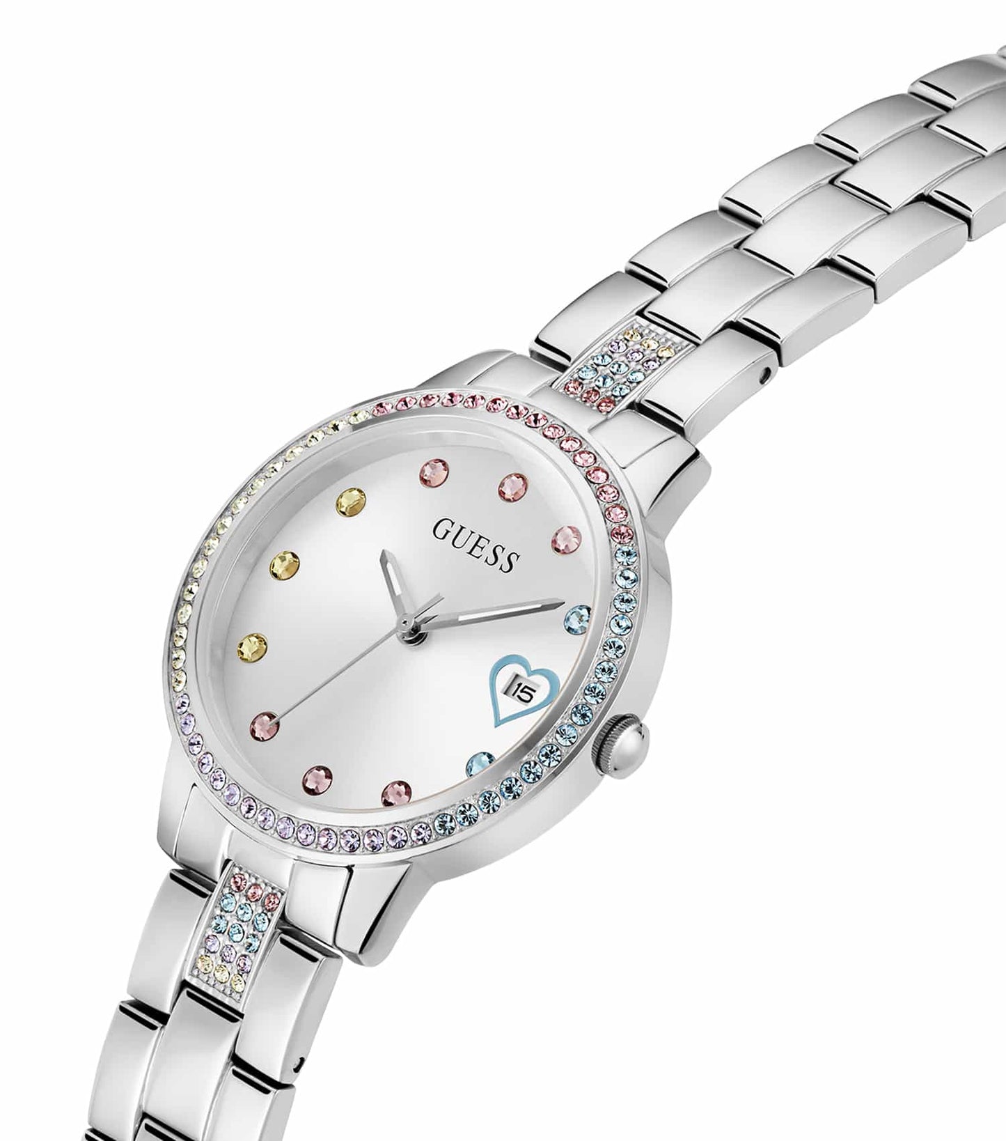 Women's Three Of Hearts Quartz Watch 34mm with Silver Tone Strap